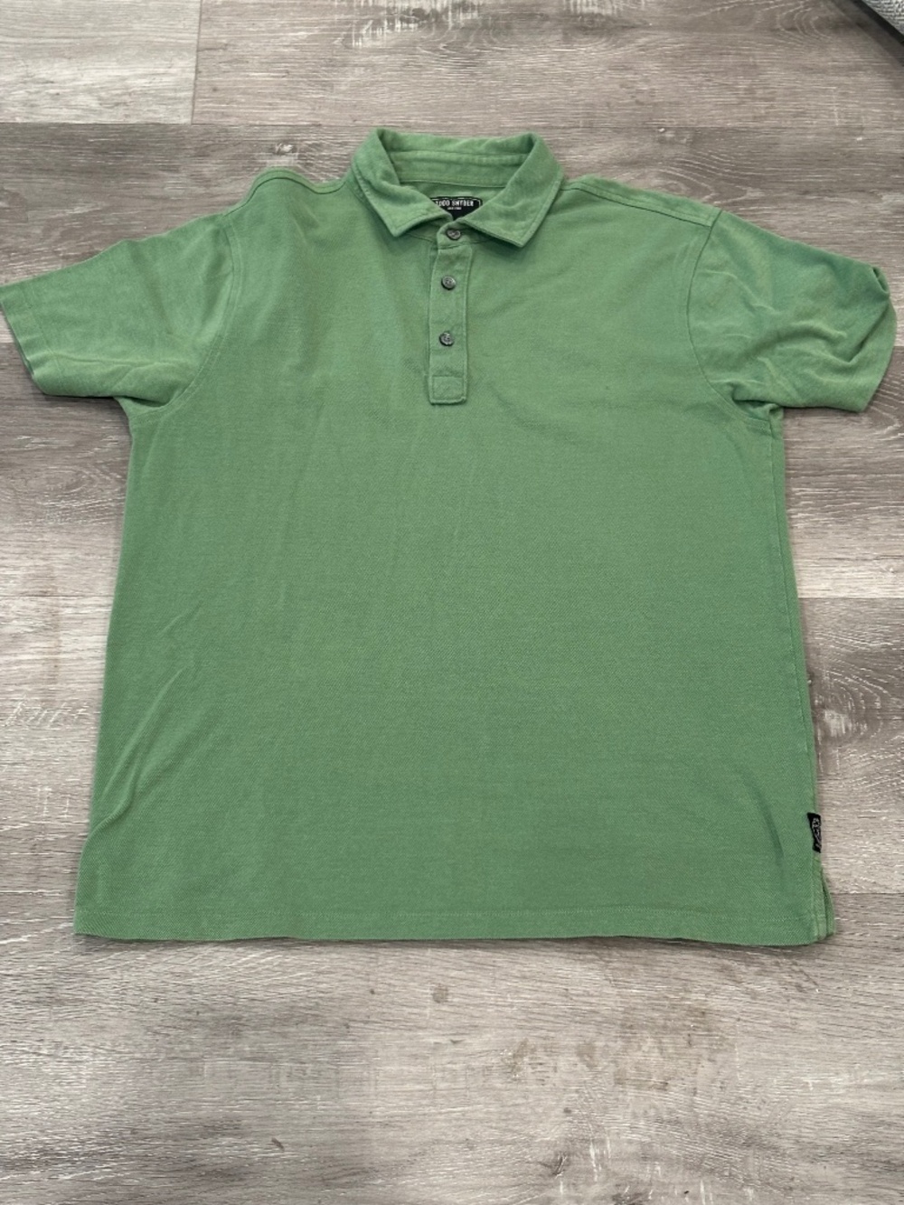 Todd Snyder Polo Shirt Mens M Casual Short Sleeve Lyocell Cotton Pique Green